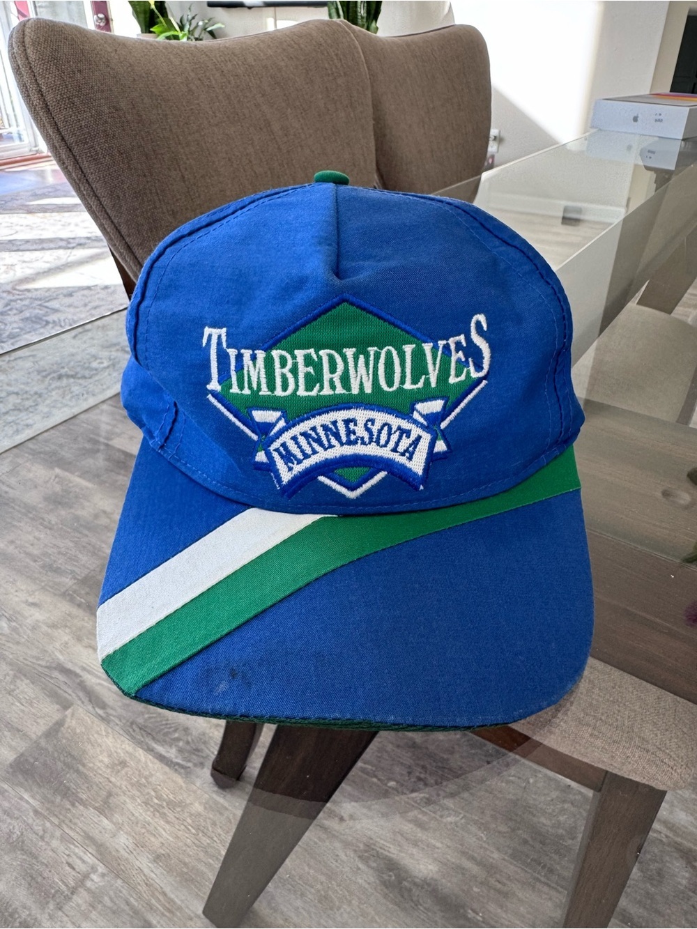 Vintage! NBA Official Minnesota Timberwolves Blue Green Baseball SnapBack Cap